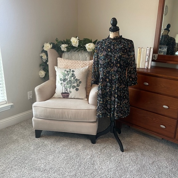 LC Lauren Conrad Dresses & Skirts - Lauren Conrad Ladies long sleeve, lace neck, with pleated skirt. Fully lined NWT